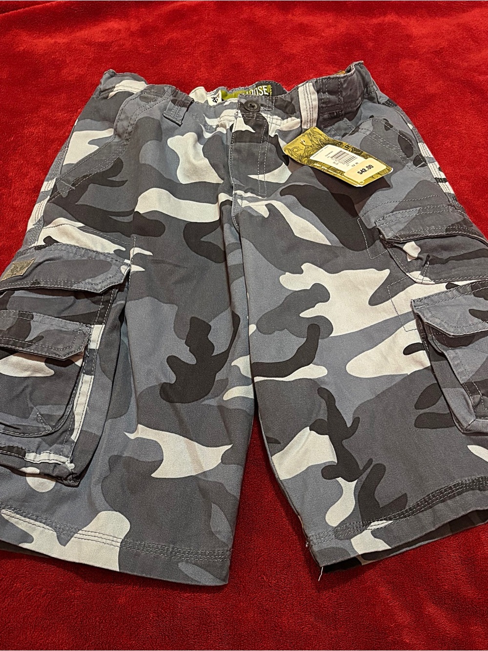 Lee Grey & Black Camo Cargo Shorts - Kids